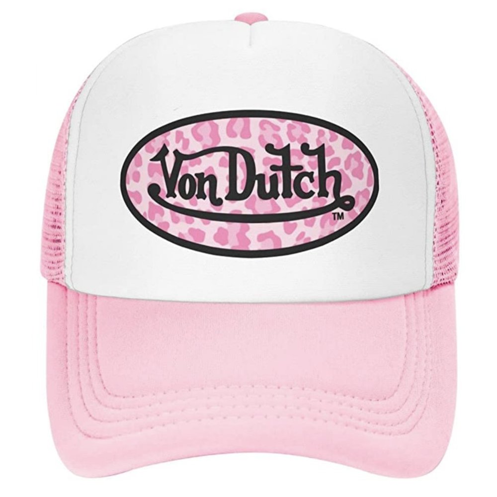 VON DUTCH Women's Pink Leopard Trucker Hat